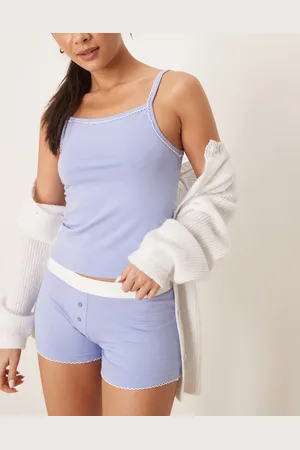 ASOS – Mix & Match – Pyjama-Trägertop in mit Picot-Besatz