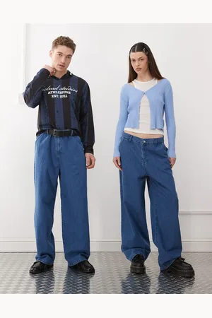 Reclaimed – Unisex-Jeans in Blau mit weitem Relaxed-Fit-Schnitt