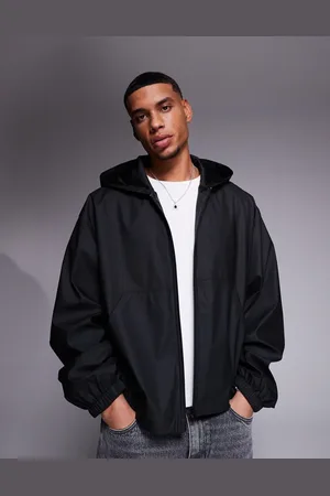 ASOS – Gummierte, kastige Oversize-Regenjacke in