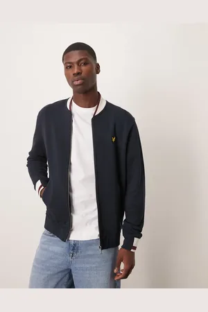 Lyle & Scott – Bomberjacke aus Jersey in mit halbierten Zierstreifen