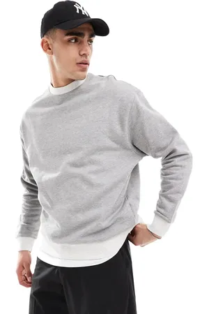 ASOS – Oversize-Sweatshirt in meliert mit Rundhalsausschnitt