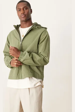 ASOS – Windjacke in Khaki mit Kapuze