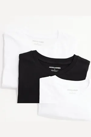 JACK & JONES – 3er-Pack Oversize-T-Shirts in Weiß und Schwarz
