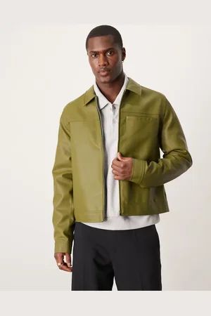 ASOS – Harrington-Jacke aus Kunstleder in