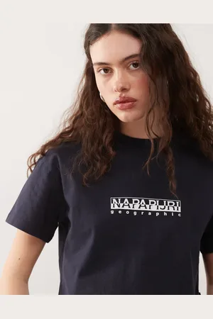 Napapijri – Cropped T-Shirt in mit Box-Logo