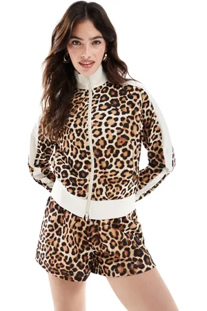 PUMA – T7 – Trainingsjacke mit Leopardenprint