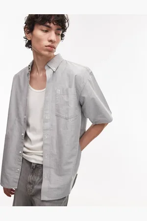Carhartt – Braxton – Kurzärmliges Hemd in Dunkelgrau