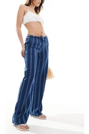 Pull&Bear – Gestreifte Hose in mit elastischem Bund