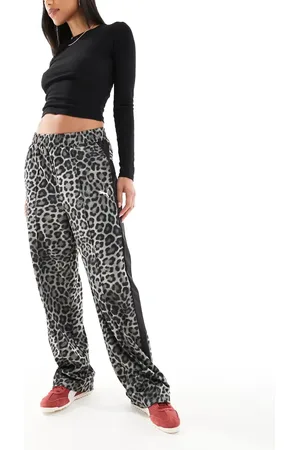 PUMA – T7 – Gerade geschnittene Hose aus Twill mit dunklem Leopardenmuster