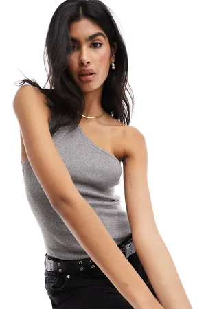 SELECTED Femme – One-Shoulder-Oberteil in -Metallic
