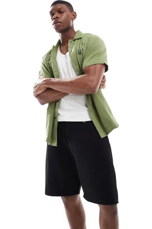 JJ – Loose-Fit-Jeansshorts in schwarzer Waschung