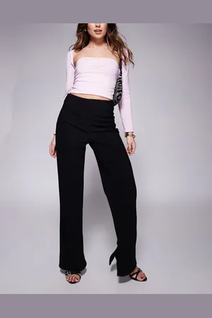 ASOS – Hose in mit geradem Bein, hohem Bund und Seitenschlitzen