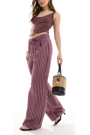 Pull&Bear – Gestreifte Hose in mit geradem Bein