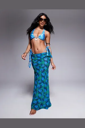 Candypants – Maxi-Strandrock aus Polygeorgette mit abstraktem Print in
