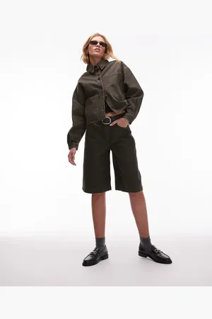 AllSaints – Louie – Lange, verwaschene Jeans-Shorts