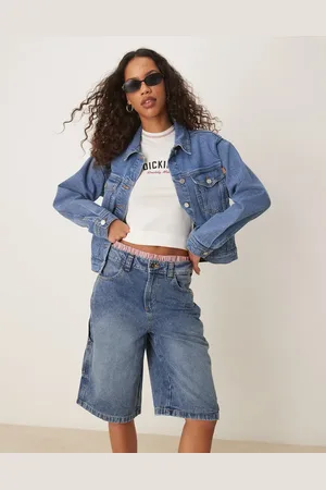 Dickies – Jeans-Carpenter-Jorts in blauer Rinse-Waschung mit Ausbleich-Effekt