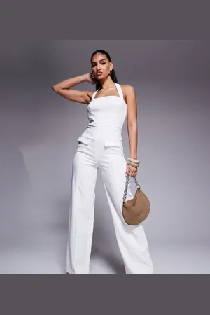 Kaiia – Exklusiver Neckholder-Jumpsuit in mit eckigem Ausschnitt, weitem Bein und Taschendetail