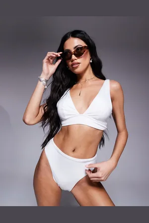 ASOS – Maya – Mix and Match – Tief ausgeschnittenes Bikinioberteil aus glattem Stoff in