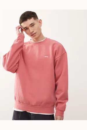 Obey – Langärmliges T-Shirt in Pigment-Mineralrot mit Logo