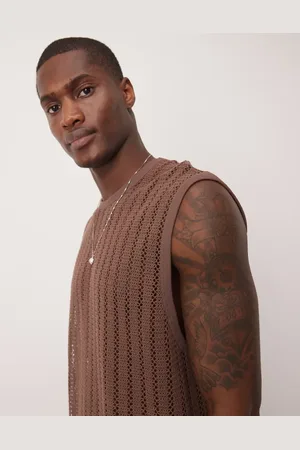 ASOS – Kastiges Oversize-Tanktop aus Häkelstoff in