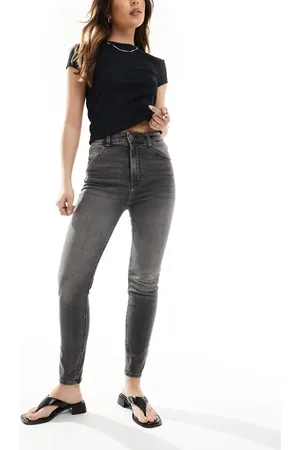 Pull&Bear – Enge Jeans in mit hohem Bund