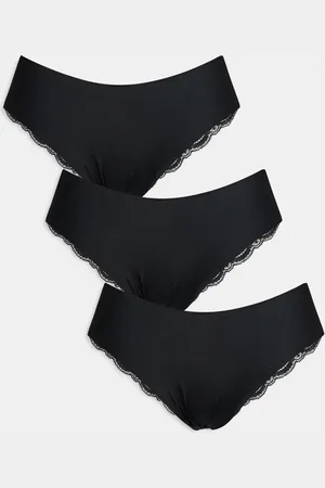 ASOS – 3er-Pack unsichtbare Brazilian Slips in mit Spitze