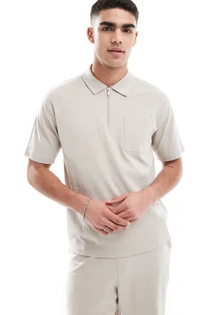 New Look – Kurzärmliges Polohemd in Steinbeige, Kombiteil