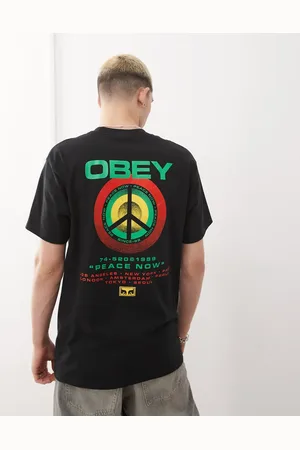 Obey – T-Shirt in mit Friedenszeichen-Zielscheiben-Print auf dem Rücken