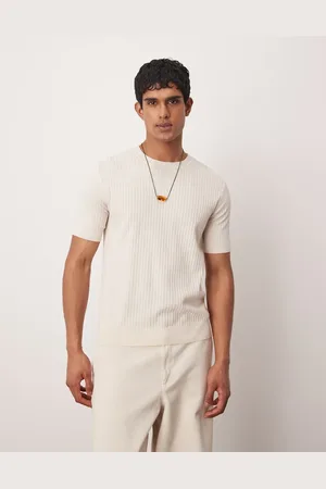 MANGO – Geripptes Strick-T-Shirt in