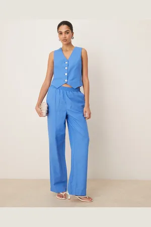 Y.A.S – Hose in Provence- in Leinenoptik mit weitem Bein, Kombiteil