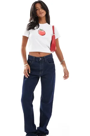 Stradivarius Petite – STR – Gerade geschnittene Stretch-Jeans in Dunkelblau