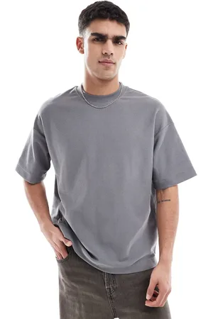 Pull&Bear – Diagonal strukturiertes T-Shirt in