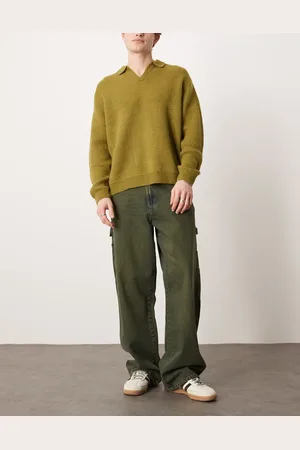 Dickies – Locker geschnittene Carpenter-Jeanshose in verwaschenem mit Kontrastnaht