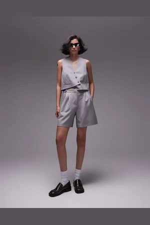 Topshop – Knielange Shorts in mit seitlicher Bundlasche, Kombiteil