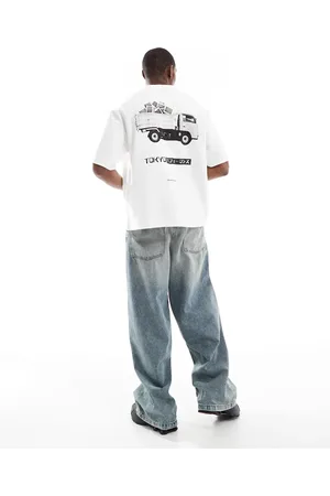Pull&Bear – T-Shirt in mit Tokyo-Rückenprint