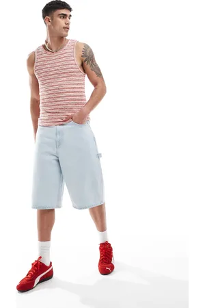 Dr Denim Dr. Denim – Vali – Worker-Denim-Jorts in sehr heller Retro-Waschung mit weitem Bein