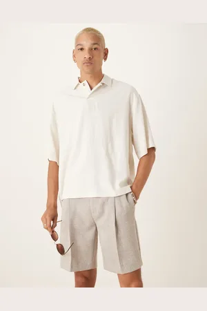 ASOS – Elegante Chino-Shorts mit geradem Schnitt in Steinbeige