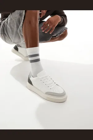 JACK & JONES – Sneaker aus Wildledermix in Weiß mit