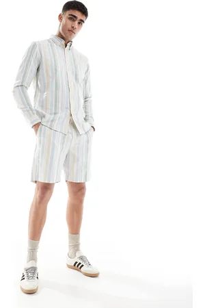 Farah – Redwald – Shorts in Blau und Grün gestreift, Kombiteil