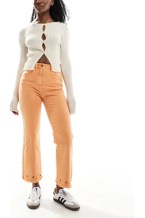 SCALPERS – Jeanshose in Mandarine mit farbigen Nieten