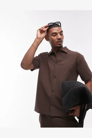 Topman – Oversize-Hemd aus Interlock-Jersey in mit Knopfleiste