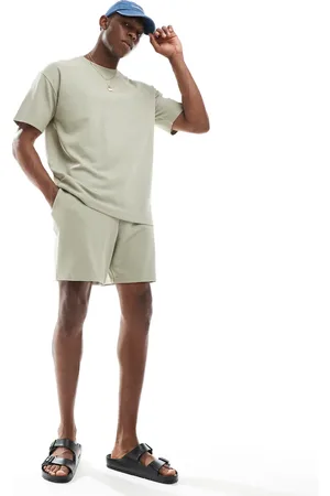 New Look – Shorts in Steinbeige mit Waffelstruktur