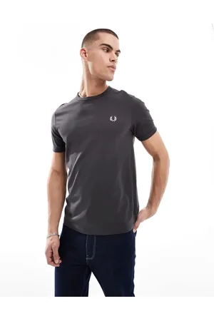Fred Perry – Graues Ringer-T-Shirt