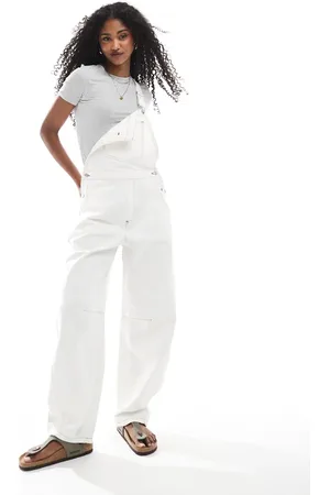ASOS – Barrel-Leg-Latzhose in Ecru