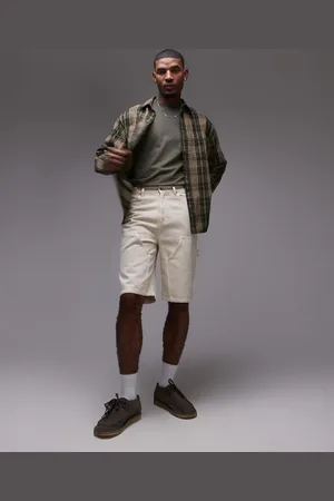 Topman – Carpenter-Shorts in Ecru
