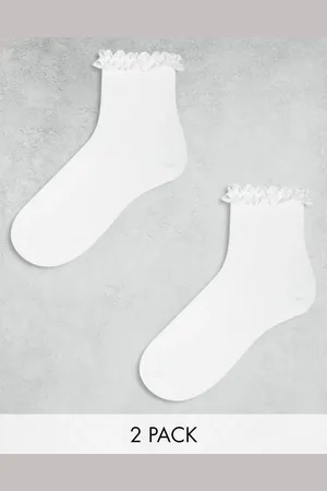 ASOS – 2er-Pack Socken in mit Rüschenkante
