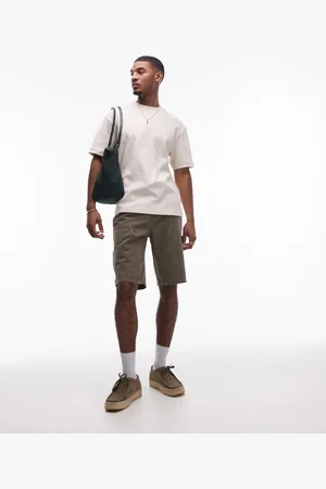 Topman – Carpenter-Shorts in gewaschenem Khaki