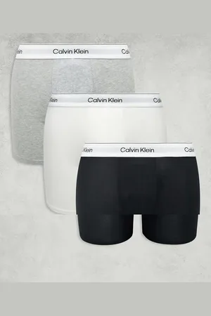 Calvin Klein – Icon Cotton Stretch – 3er-Pack eng geschnittene Boxershorts in Grau, Weiß und Schwarz