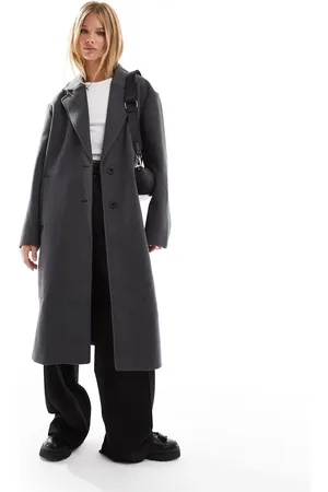 ASOS – Eleganter Mantel zum Überziehen in Anthrazit