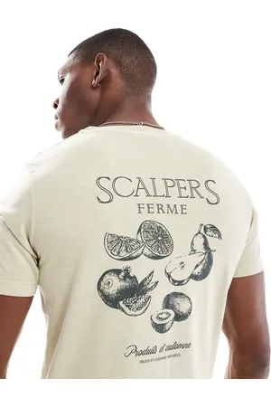 SCALPERS – Ferme – T-Shirt in hellem Khaki